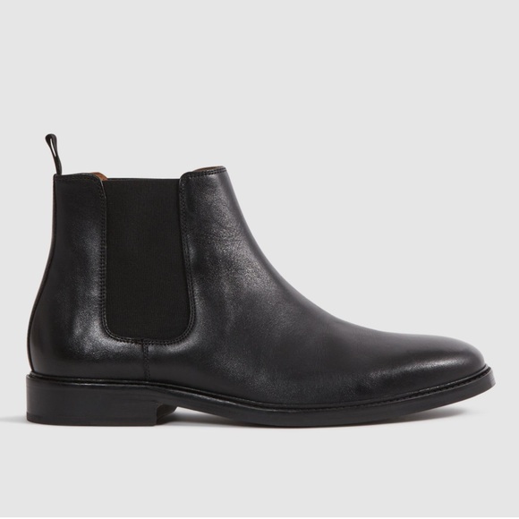 Reiss Renor Chelsea Boots Size 45 Black Leather Made in Italy Office Going Out